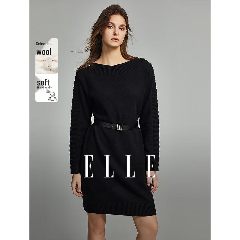 ELLE Women s Black Hollow-Out Lace-Up Long Dress S