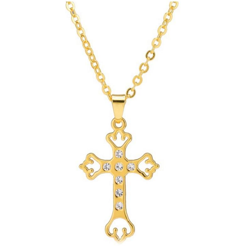 Heiß verkaufte Herrenmode und personalisierte minimalistische Kreuz-Diamant-Halskette