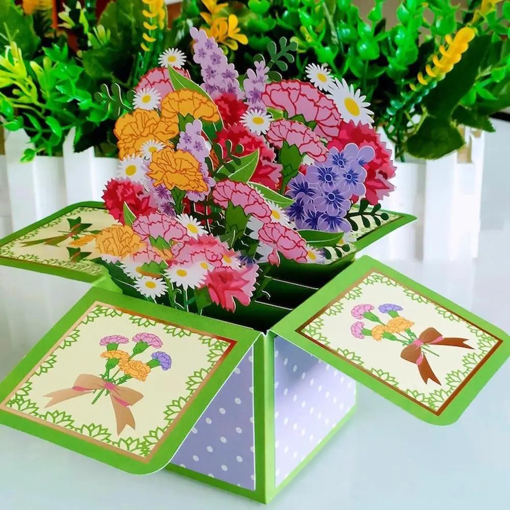 

Pop Up 3D Greeting Card Paper Flowers Bouquet Postcard for Birthday Mothers Father s Day Graduation Wedding Valentine s Day