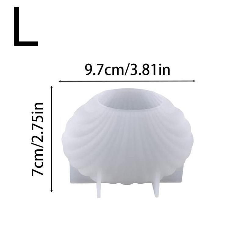 1Pcs Epoxy Resin Mold Three-dimensional Irregular Fan-shaped Shell Aromatherapy Candle Silicone Molds