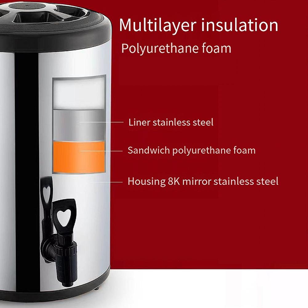 6/8L Stainless Steel Ice Bucket Cool Tumbler Insulated Can Cooler Thermal Insulation Milk Juice Beer Beverage Storage Container