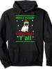 Unisex And Unisex  Christmas Pug Graphic Hooded Sweatshirt - Funny Merry Puggin' Christmas & Y'All Print, Loose Fit Pullover Hoodie, Machine Washable 