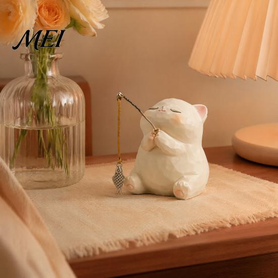 Modern Desktop Plant Holder Leisure Fishing Frog/Cat/Panda/Bear Statue Ornaments, Clear Mini Vases Miniature Cute Animal Ornaments Figurines