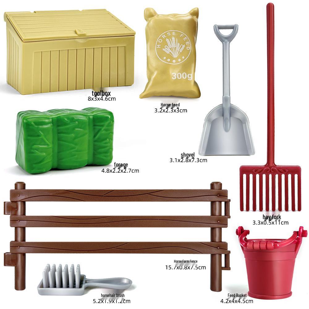 Cross-Border Free Shipping: White Horse Figurine with Combable Hair - Ranch Farm Simulation Toy