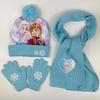 Princess Snowflake Knit Hat, Scarf, and Gloves Set for Girls – Winter Warmth with Cartoon Design