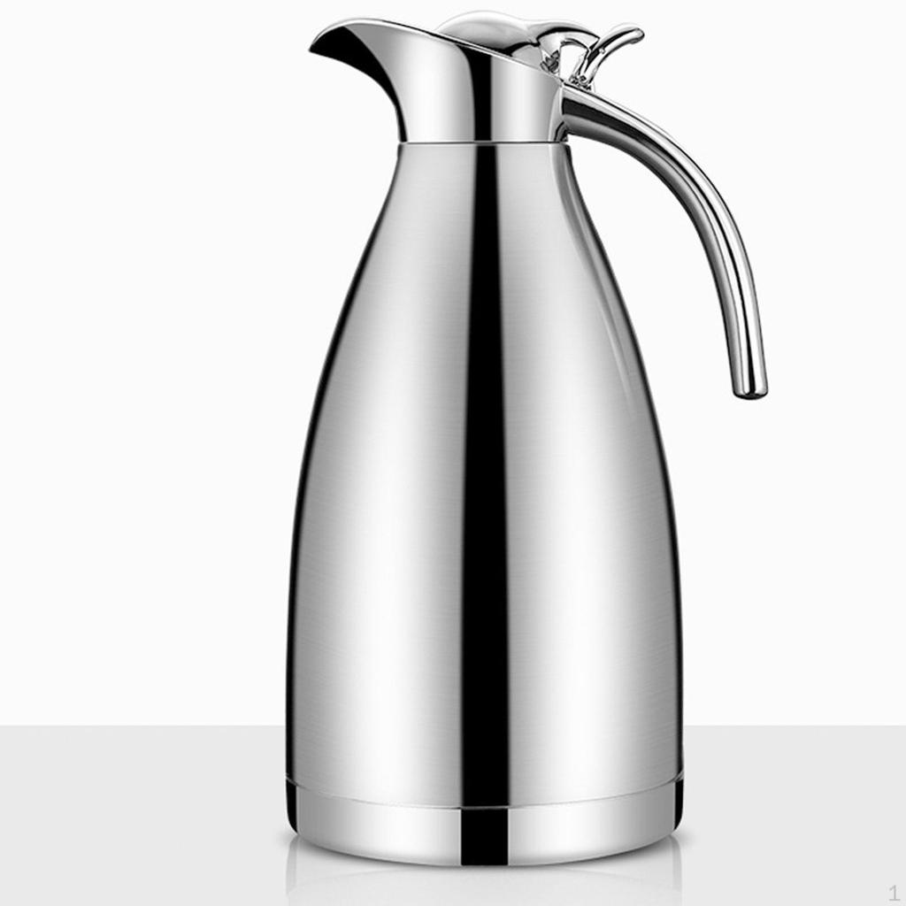 Stainless Steel Coffee Carafe Beverage Jar Water Jug Sealed Lid Pitcher for Lemonade Liquids