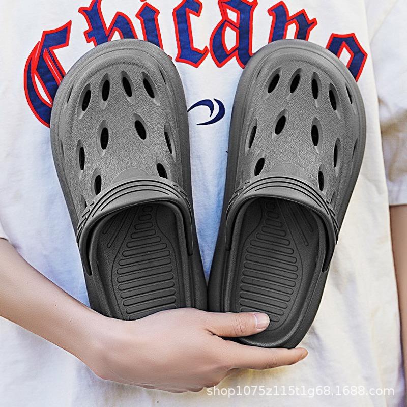 Hole shoes men's new summer outdoor beach non-slip wear-resistant soft sole casual sports outer bag head