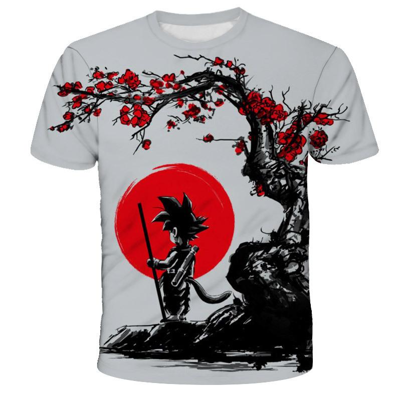 2025 Anime Dbz Dragon Ball Wukong, Saiyan Novelty Fashion Trend Cosplay Clothes T-shirt Short Sleeve