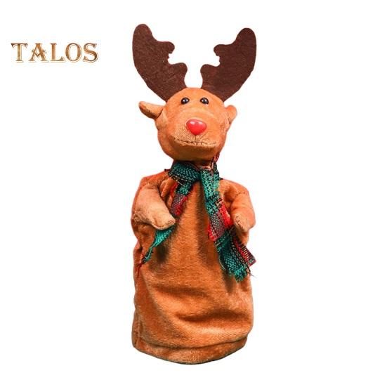 Electric Rotatable Christmas Elk Toy Battery Operated Swinging Singing Dancing Xmas Reindeer Deer Ornament Kids Family Friends Holiday Gift
