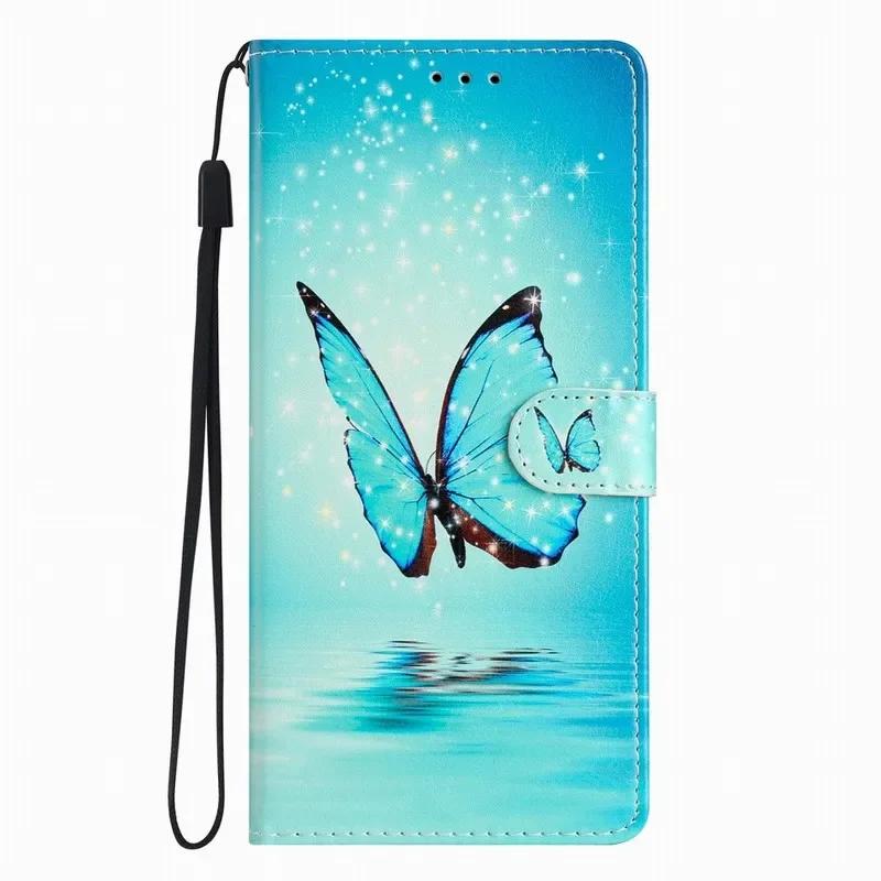 Cute Rose Flower Painted Case for Samsung Galaxy A22 A21S A15 A16 A17 A20 A20E A23 A24 A25 A26 A30 A30S A32 5G Cash Wallet Coque