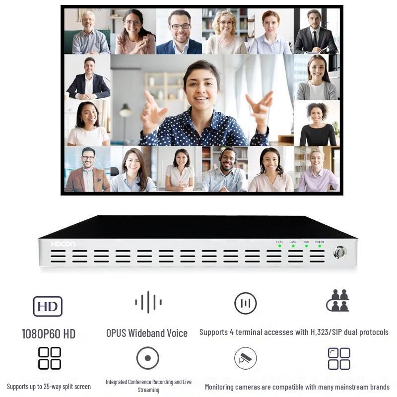 HDCON HDM7004F 1080P60 MCU для видеоконференций (Китайская версия)