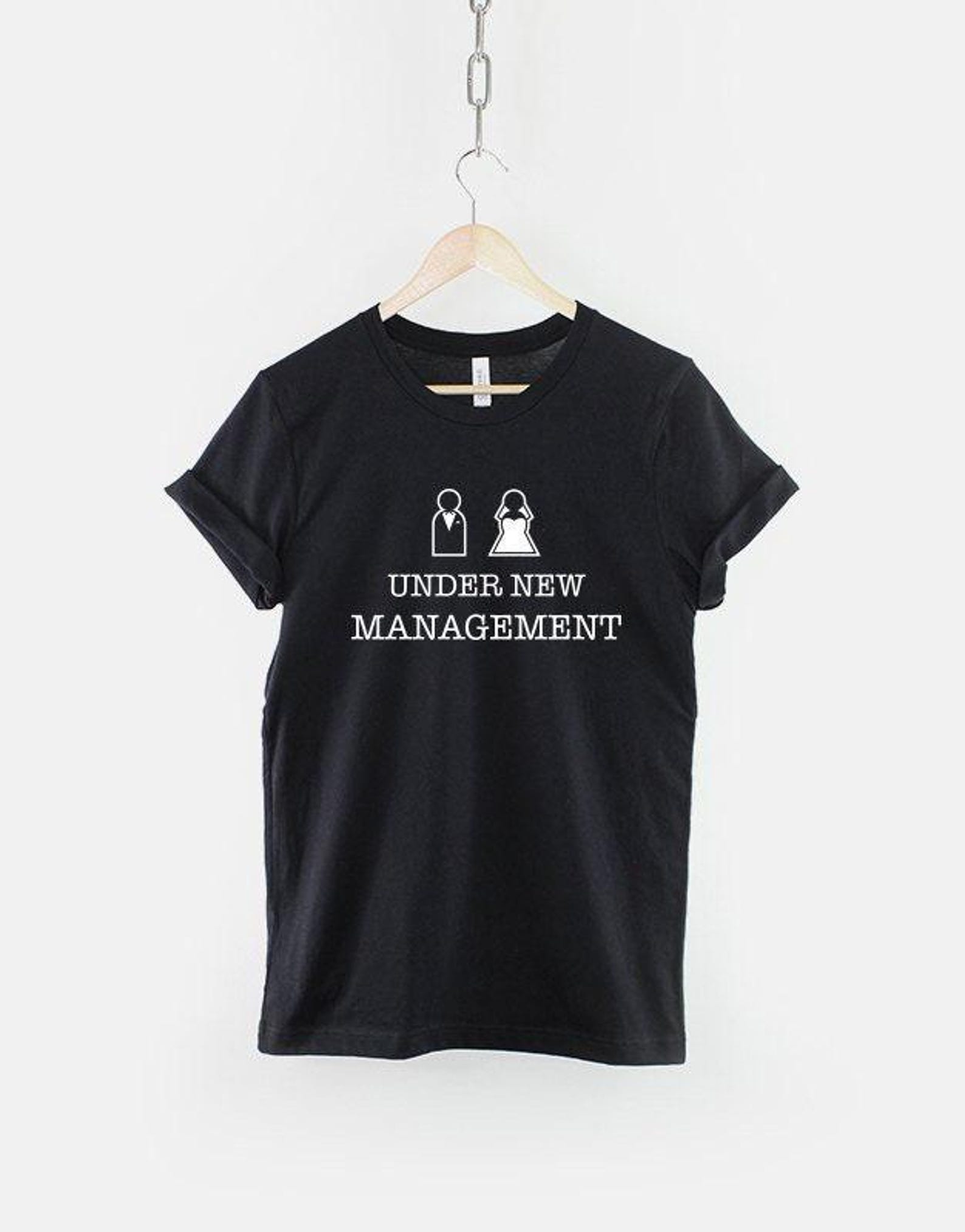 Just Married T-Shirt – Honeymoon Couples Tee, Under New Management Slogan 2XL