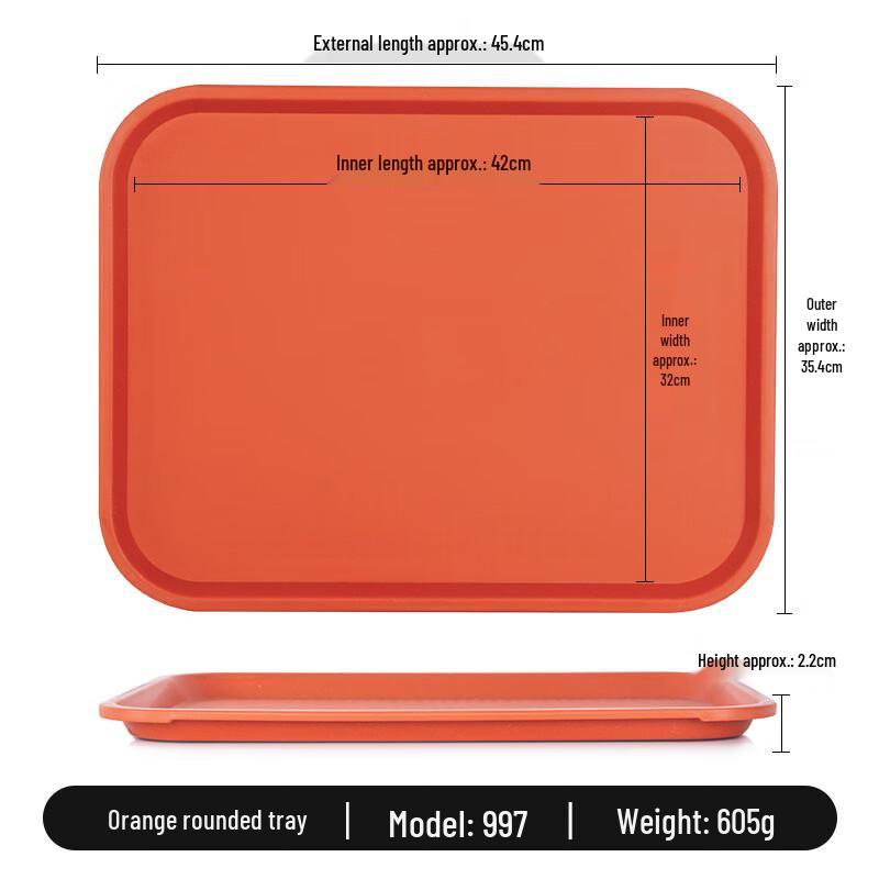 WZ Anti-slip Rectangular Serving Tray Large Round Corner Tray