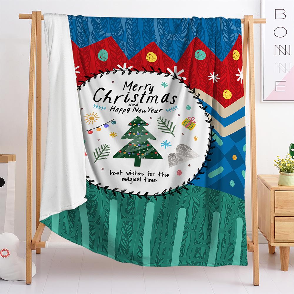 Blanket Flannel Blanket Christmas Illustration 3D Digital Printing Blanket Blanket Living Room