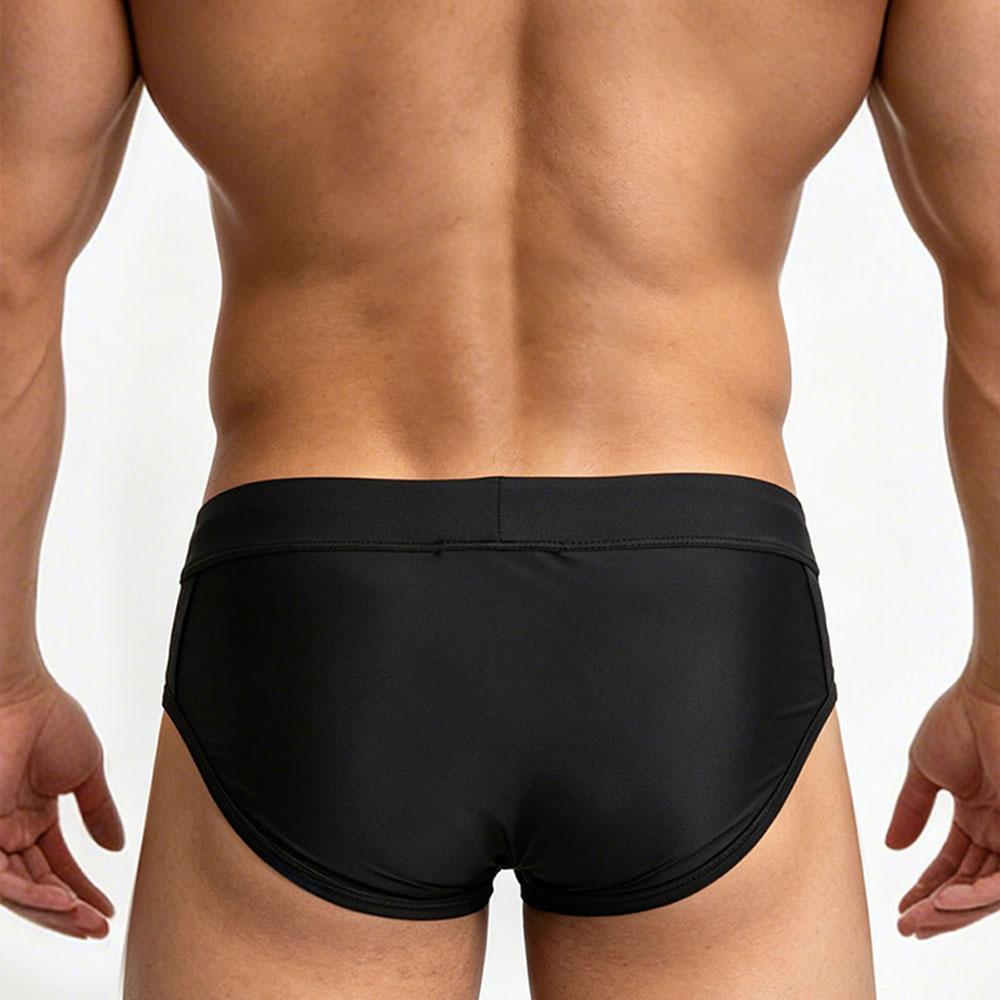Mens Swim Briefs Comfort Quick Dry Nylon Mesh Panel Contour Pouch Elastic Waistband Sexy Color Block Swim Trunks For Beach Swimming