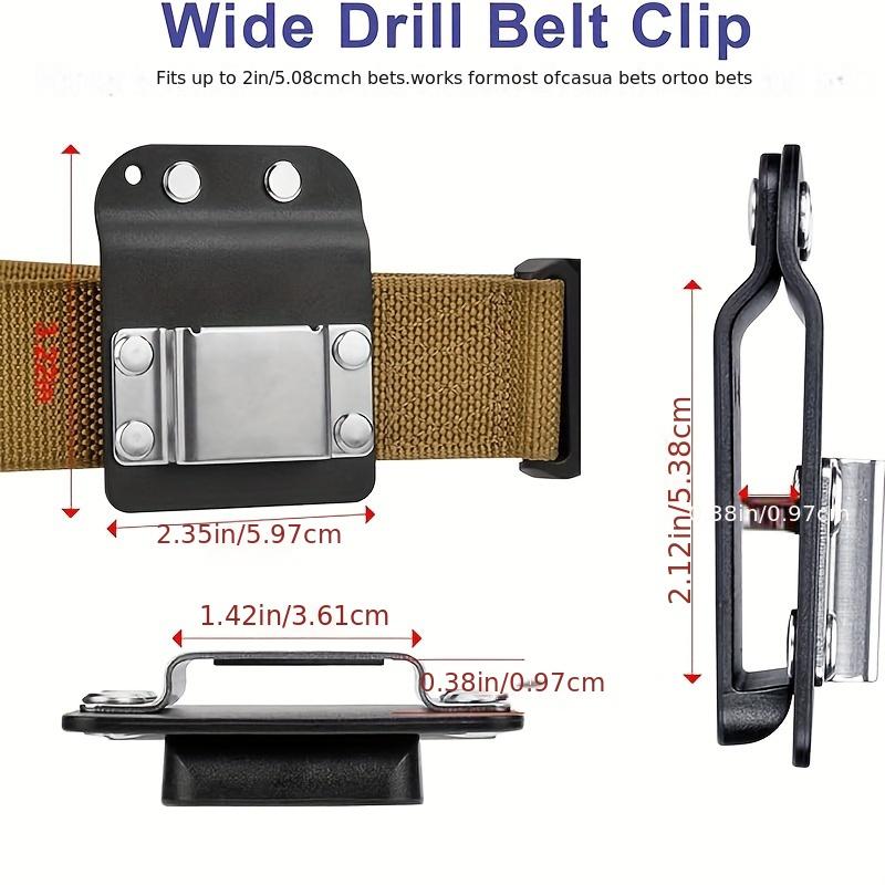Stainless Steel&Rubber Belt Clamp,Clip-On Tool Holder for Impact,Hand Drills,Tape Measures,Nailer or Any Tools with Hanger Clip
