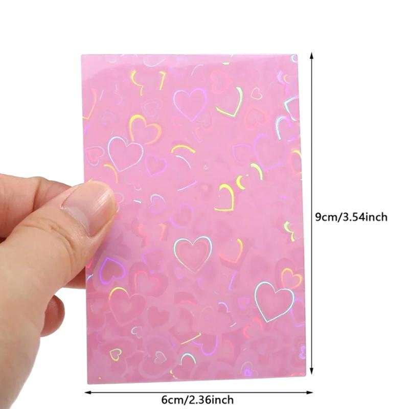 50 Piezas Fundas para Tarjetas Kpop Soporte para Tarjetas Corazón Brillante Soporte para Tarjetas Fotográficas Películas para Tarjetas Fotográficas Protector de Tarjetas Protector de Tarjetas Fotográficas