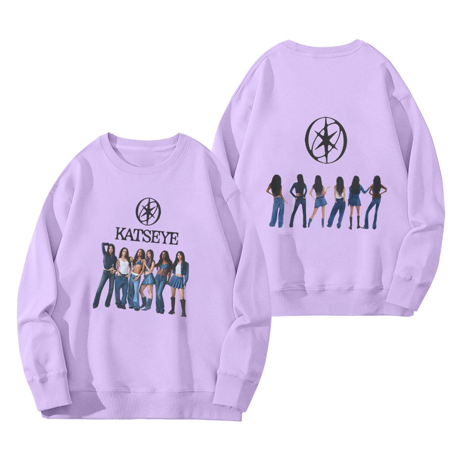 

Жіночий модний пуловер з довгим рукавом, принтом та круглим вирізом XXXL фіолетовий