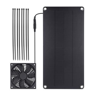 Sada solárních panelů s jedním ventilátorem 10W odolná proti povětrnostním vlivům pro malé kurníky, skleníky,