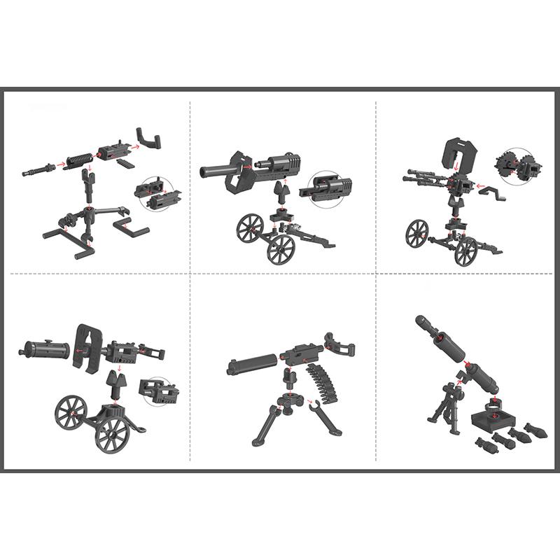 25/50/100 Stück Soldat Polizei Gangster WW2 Armee Militär Waffen SWAT Pistole Bausteine Figur Zubehör Modell Stein Spielzeug