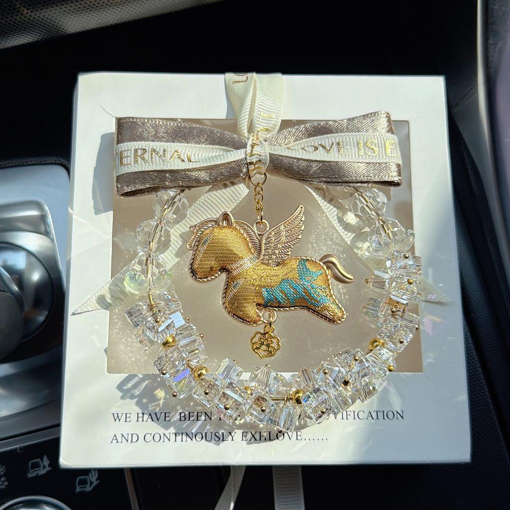 Crystal Starry Pegasus Car Pendant Rearview Mirror Hanging Decoration Gift For Women