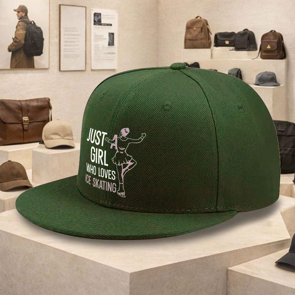 Ice Skating Girl Graphic Baseball Cap Adjustable Polyester Snapback Hat for Casual Street Wear