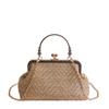 Foreign Style Dinner New Braided Clip Lock 2025 Foreign Style Trend Large Capacity Shoulder Crossbody Chain Shell Bag