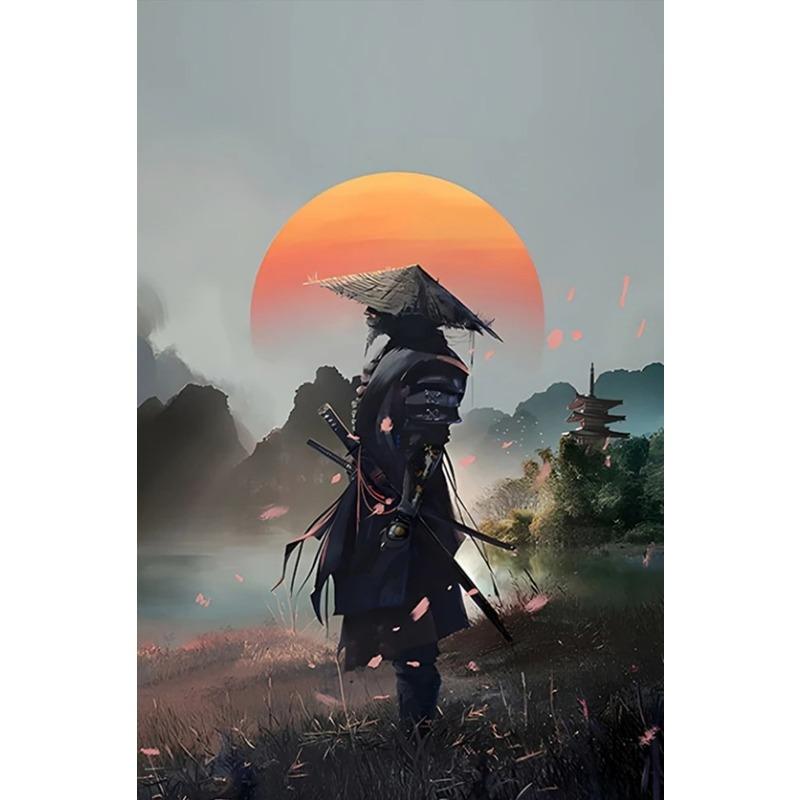 Japan Samurai Warrior Bushido Sword Art Retro Posters Canvas Painting Wall Decor Prints Picture for Living Room Home Decoration