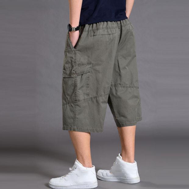Pánské letní oversize tlusté bavlněné šortky pánské cargo krátké ležérní velká velikost oříznuté kalhoty sportovní taktické pytlovité kalhoty volné 5XL 6XL
