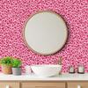 Pink Leopard Heart Spots Wallpaper 22.83"X118" Waterproof Wallpaper for Living Room/Bedroom/Bathroom PVC Wall Sticker