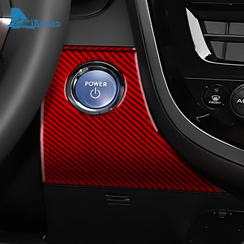 Real Soft Carbon Fiber For Toyota Camry 2018      2024 LHD RHD Car ignition Start Button Frame Interior Trim