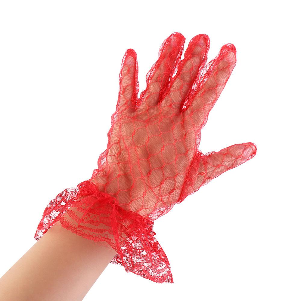 Cosplay Banquet Autumn Short Dress Accessories Thin Mittens Bridal Mesh Gloves Lace Gloves Wedding