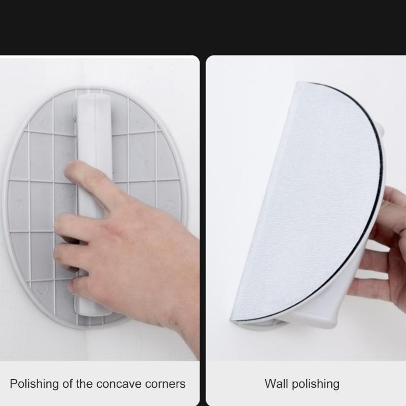 Half Circular Corner Sanding Tool with 10 Sandpapers Recyclable ABS Auto Adhesive Designs Sand Frame for Wall Grinding