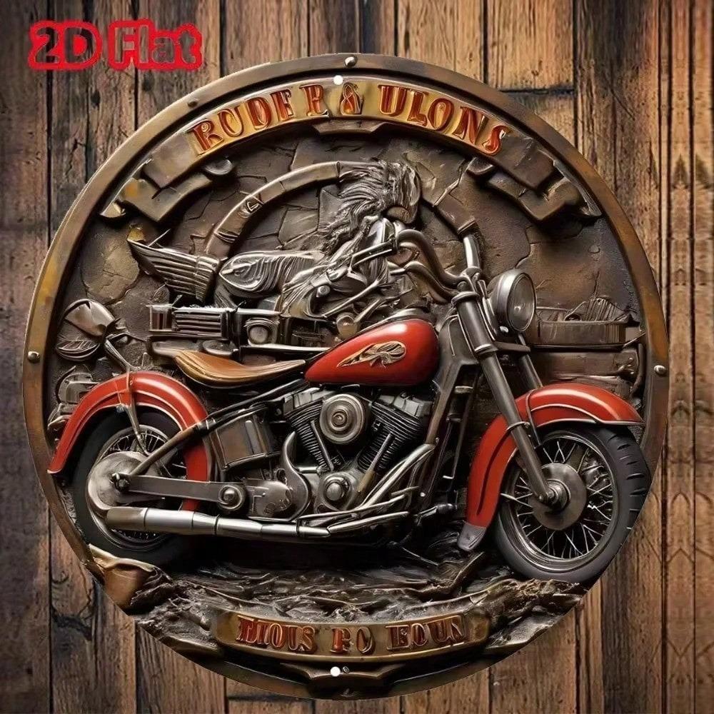 Motorcycle Metal Tin Sign 2D Wall Art Rustic Decor Bathroom Kitchen Living Room