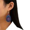 A Pair of Water Drop Print Earrings Atmospheric Retro Elegant Wooden Earrings