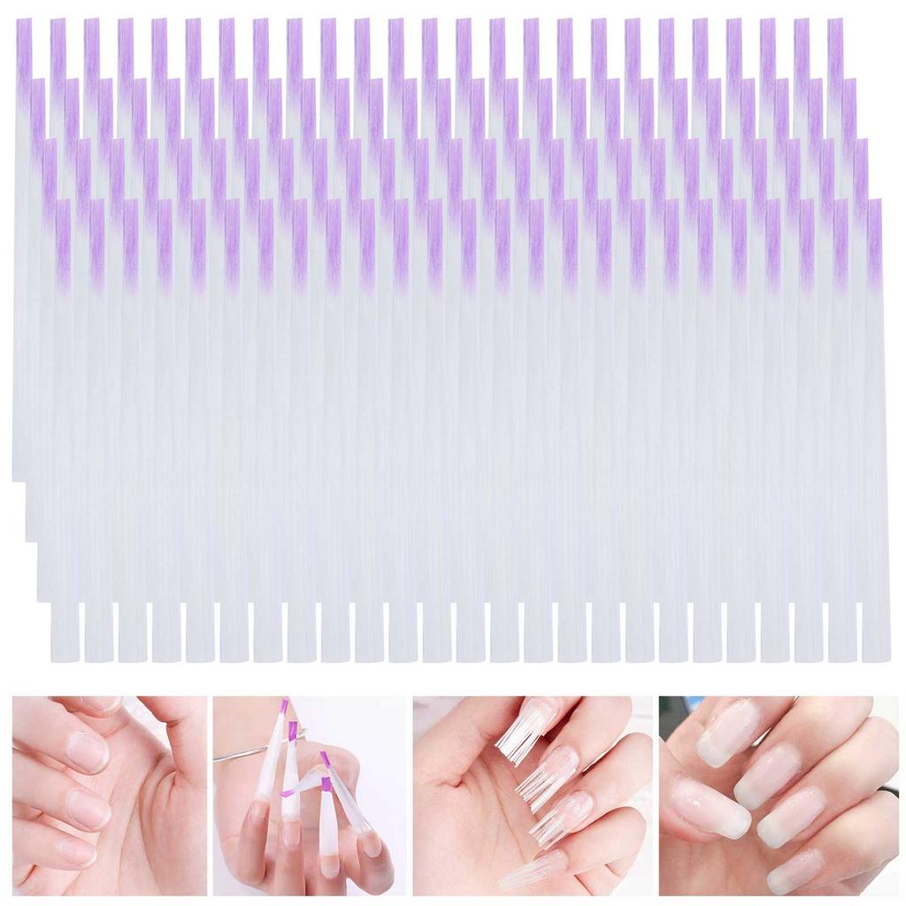 100Pcs Fiberglass Nail Extension Tool DIY Shaping Artificial Fake Tips for Nail Art
