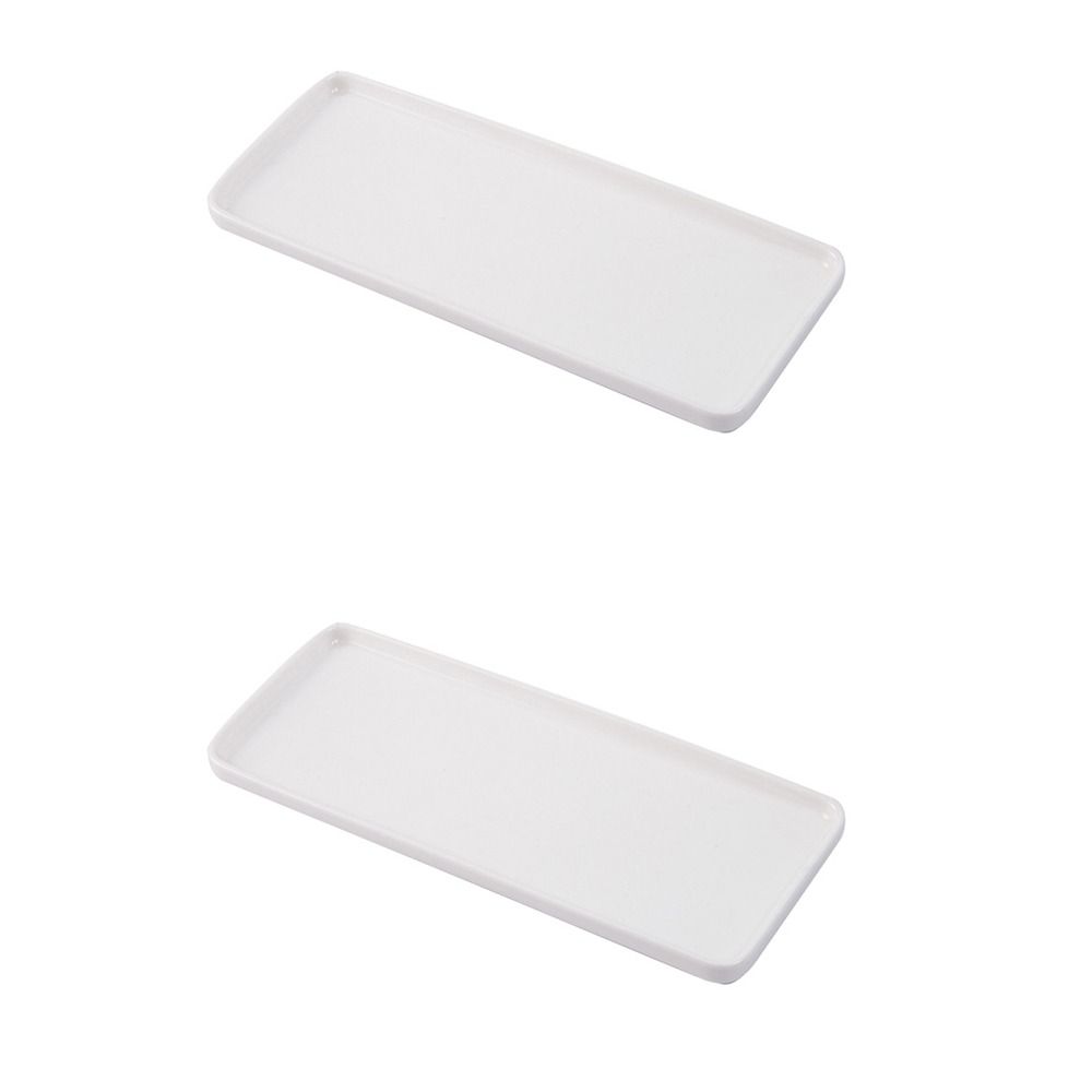 

2 шт. Керамічний піднос для ванної кімнати Прямокутний керамічний піднос Нова мильниця Кухня White-2 Pcs білий