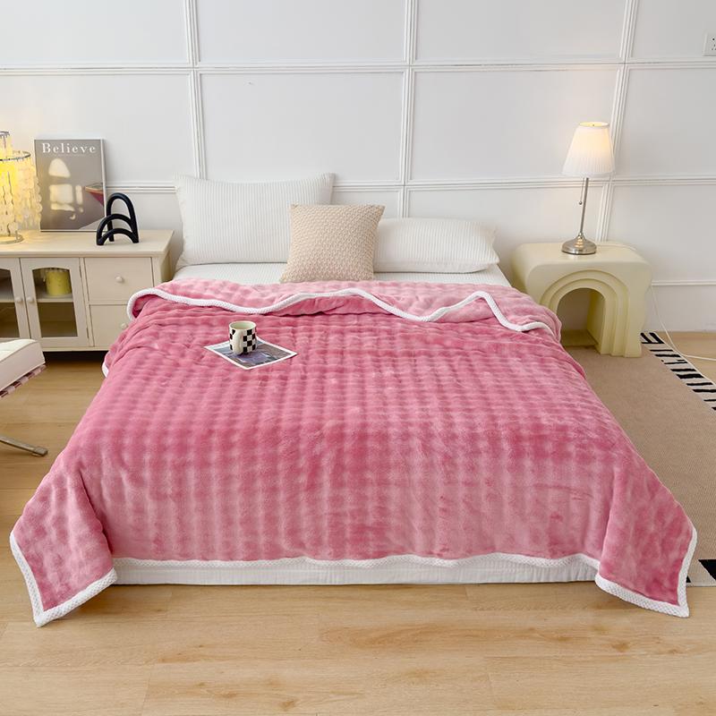 Single/Queen/Super King Thicker Fleece Throw Blanket for Bed or Sofa , Soft Plush Blanket