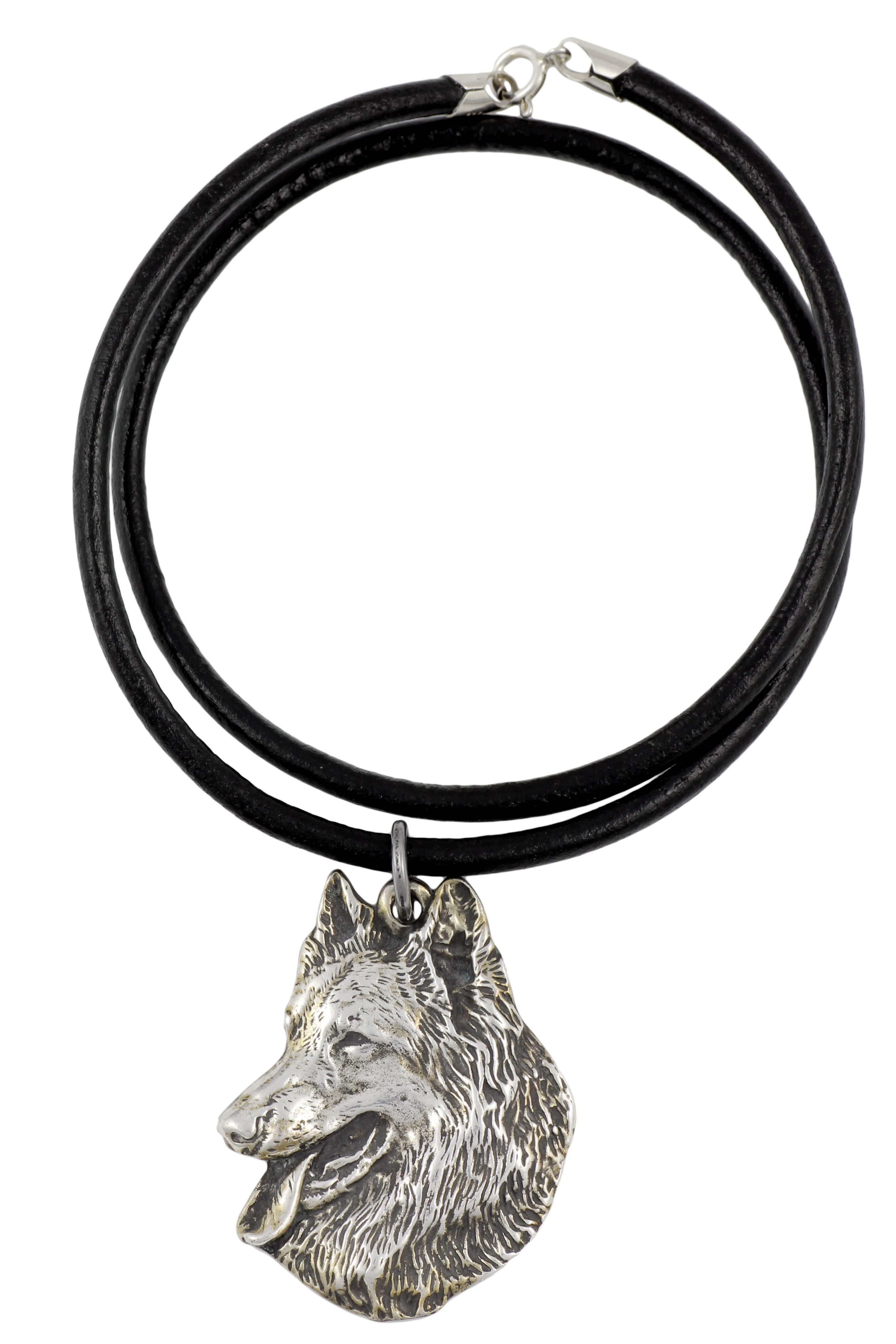 

Belgian Shepherd Dog, Belgian Sheepdog - Necklace with dog, silver-plated pendant for dog fan, unique jewelry by Art-Dog brand срібний
