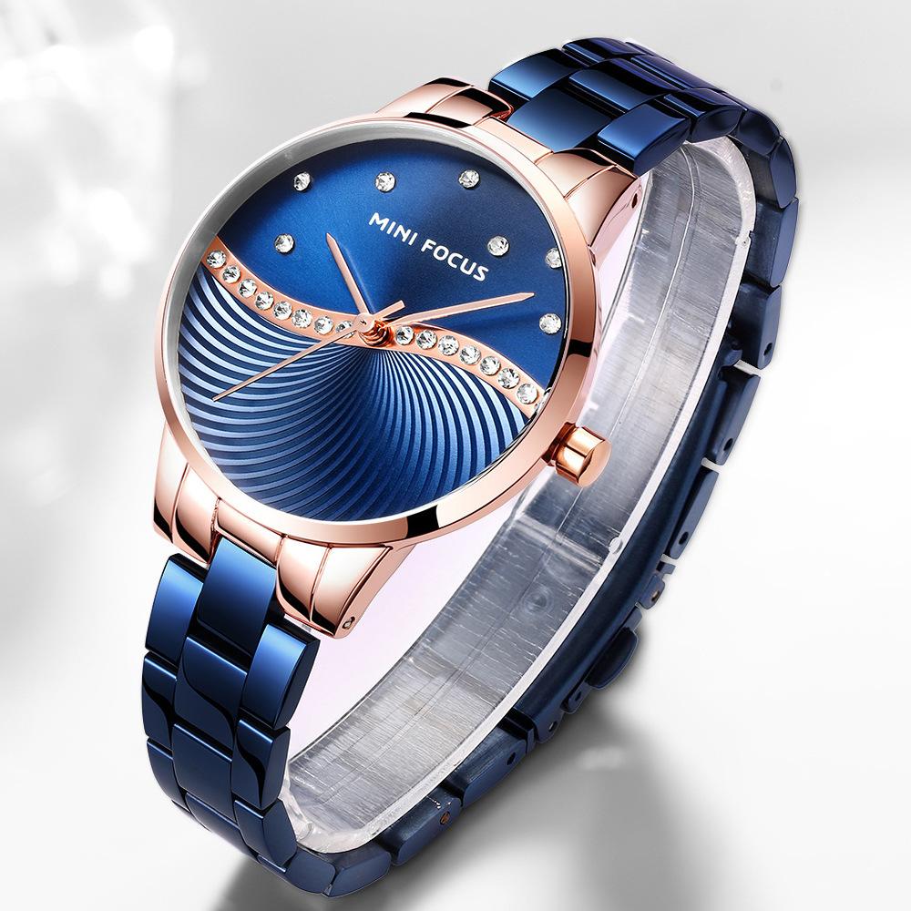 Fashion Steel Band Watch Japanese Movement Diamond Waterproof Ladies Watch