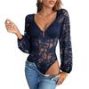 2026 European & American V-Neck Lace Sexy Bodysuit for Women