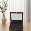 Wood Championship Ring Display Case for Multiple Sports Rings Jewelry Presentation Box Memorabilia Storage Organizer