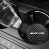 IXEA6 2Pcs Leather Car Logo Coaster Anti Noise Cup Mats Accessories For Mercedes Benz AMG GLE GLS CLA CLE GLC CLS GLA W223 Stickers