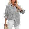 Fashionable Women's Striped Casual Shirt Tops Long Sleeve Shirt
