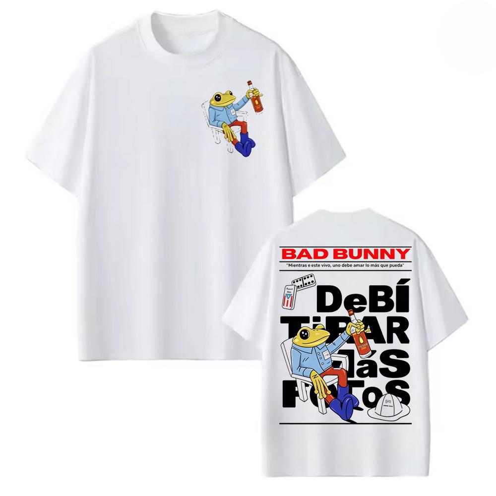 Rapper Bad Bunny Debi Remove More Photos Dtmf World Tour 2026 Summer New Unisex Unisex Cotton Street Wear Y2k Oversized Nhl Tshirt