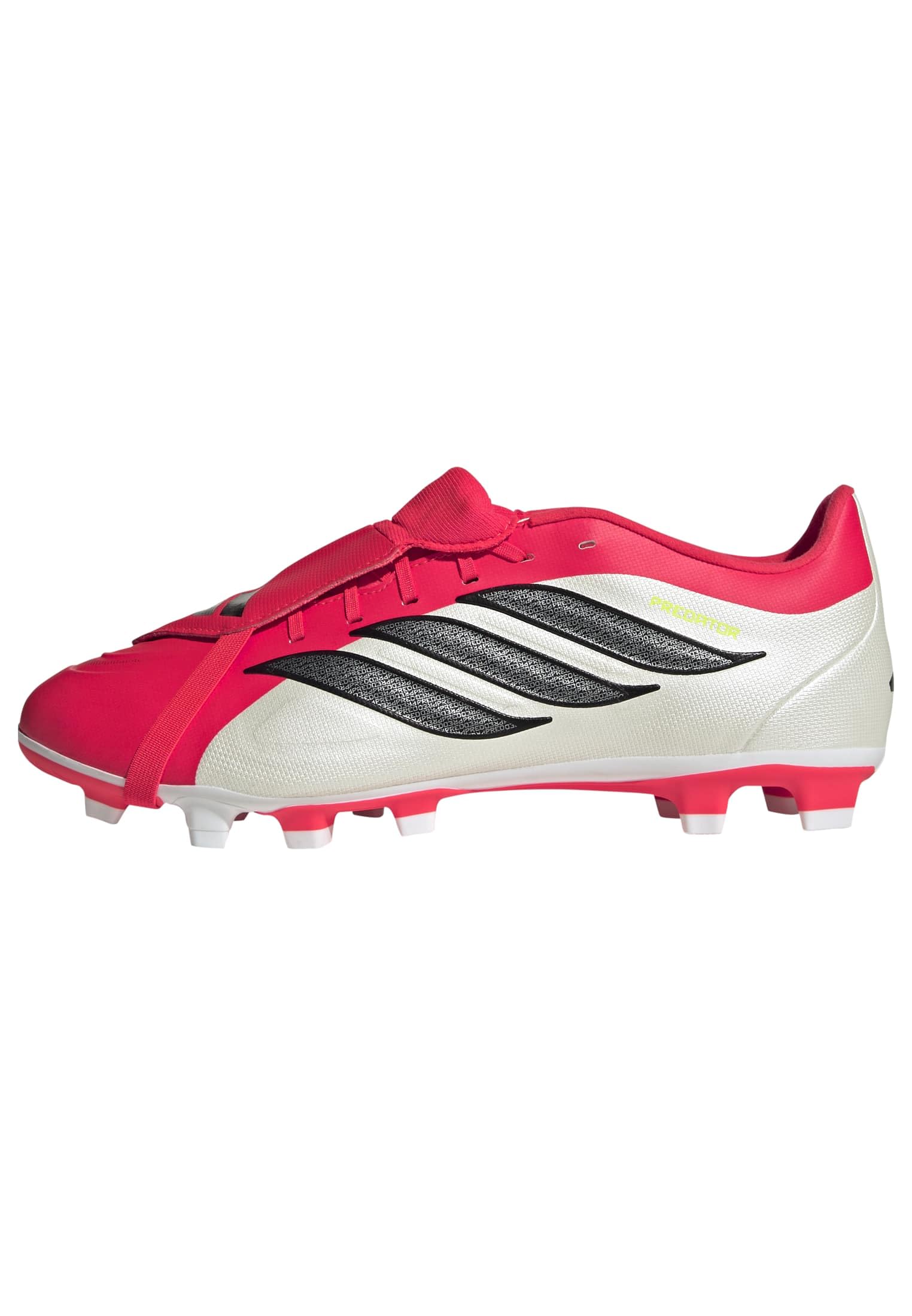 Adidas Predator Club FT FxG Soccer Unisex Lucid White Size Cleats, Adult, NRZ40, Red/Core Black/Footwear (JS0346), 27.5cm