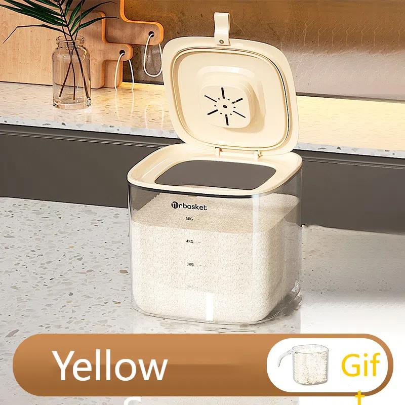 Rice Bucket Household Insect-proof and Moisture-proof Sealed Canned Grain Rice Storage Box Storage Box Flour Dog Food Cat Food