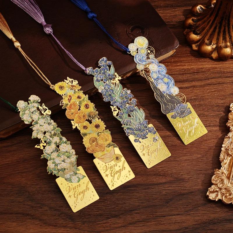 Bookmark 1 Pc Vintage Painting Metal Hollow Bookmark with Book Club Reader Friend Friend Teacher Student