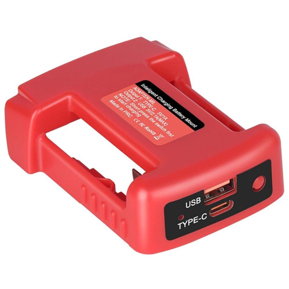 Fast Charging Battery Adapter with Type-C Portable USB Charger Battery Case Battery Holder for Milwaukee 18V Lithium Battery