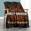 Harley-davidson Motorcycles Customize Text Blanket Lightweight Personalized Blanket Soft Warm Cozy Perfect for Office Chair Bedding Couch Chair